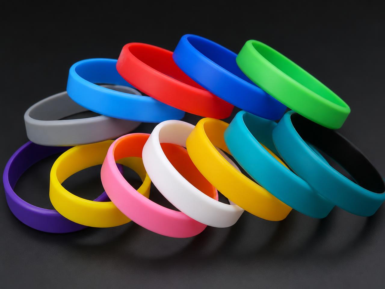 Pulseiras de silicone personalizadas em diversas cores